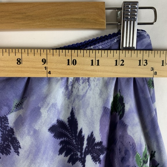 VTG Dressbarn Womens Abstract Floral Fairy Midi Slip Skirt Sz M Purple 90s USA - Picture 4 of 10